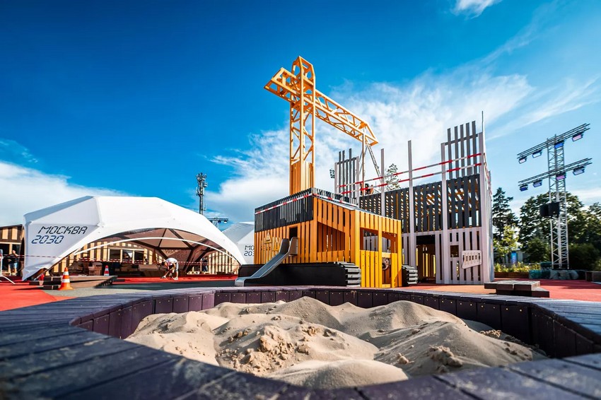 Необычная строительная детская площадка открылась в Лужниках